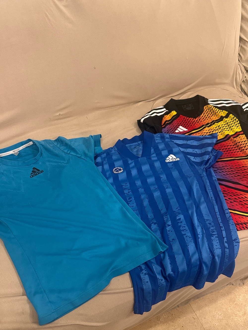 Adidas athletic tees size Small, good condition